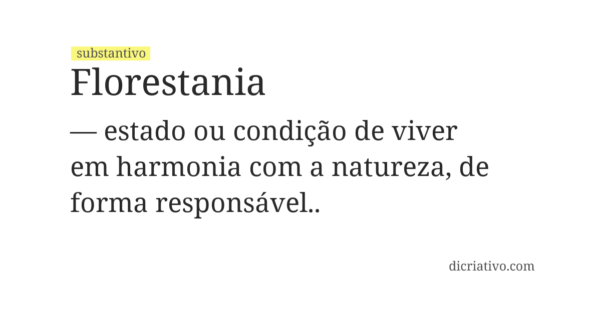 Significado de florestania