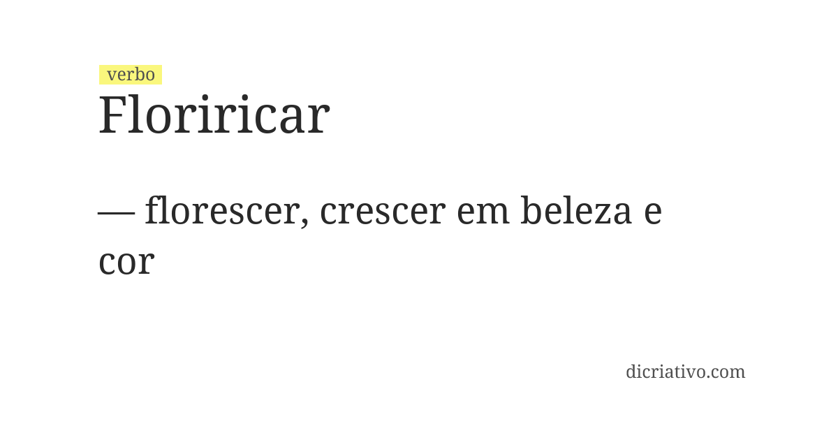 Significado de floriricar