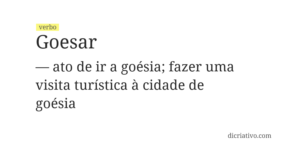 Significado de goesar