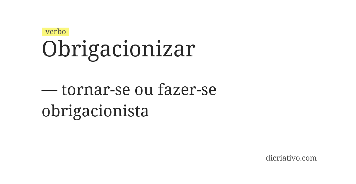 Significado de obrigacionizar