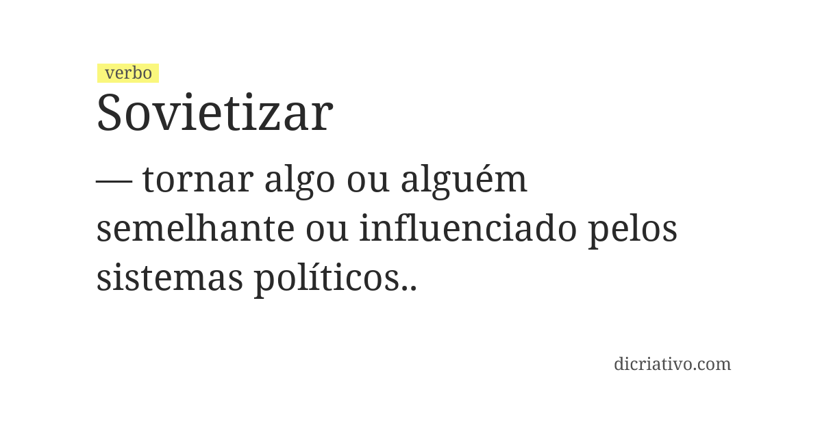 Significado de sovietizar