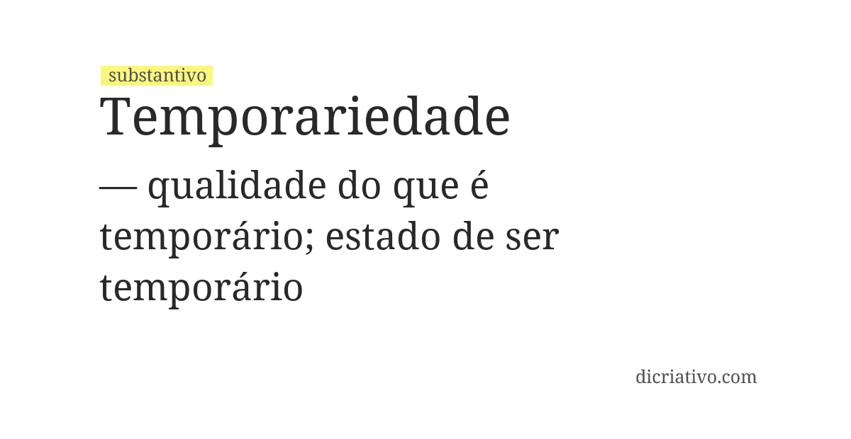 Significado de temporariedade