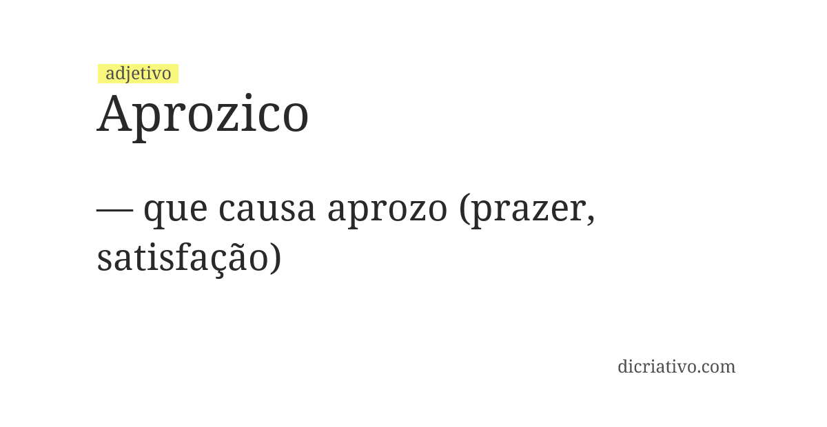 Significado de aprozico