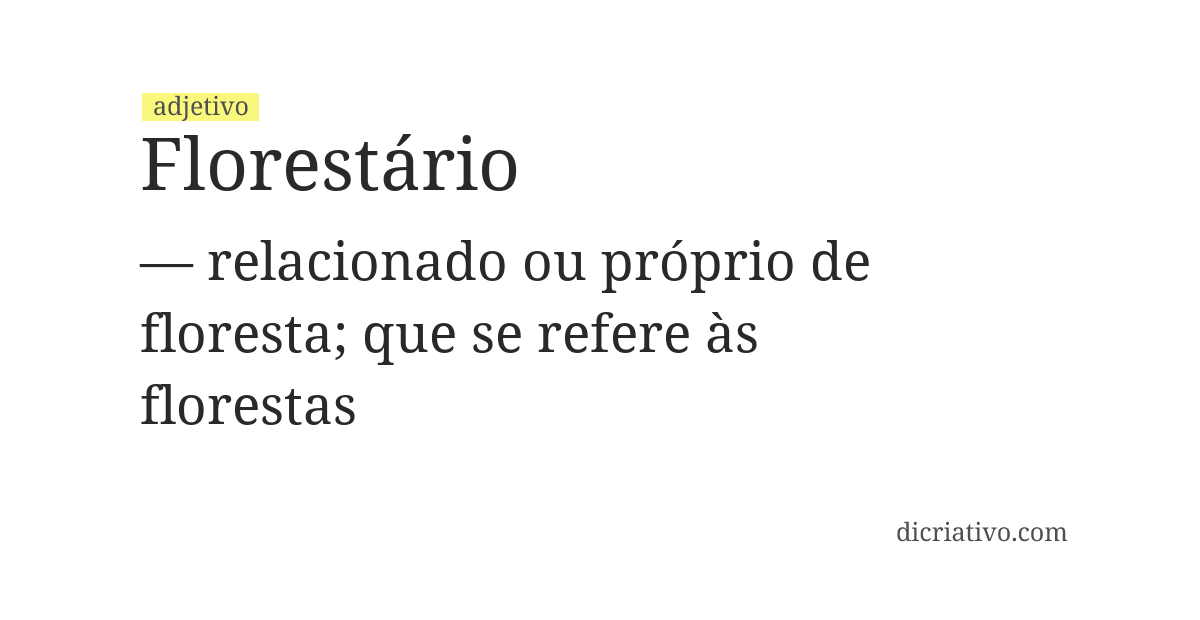 Significado de florestário