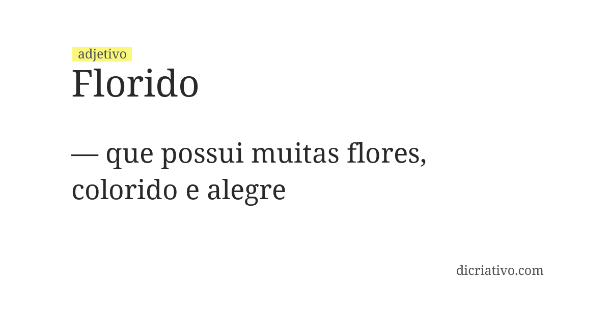 Significado de florido