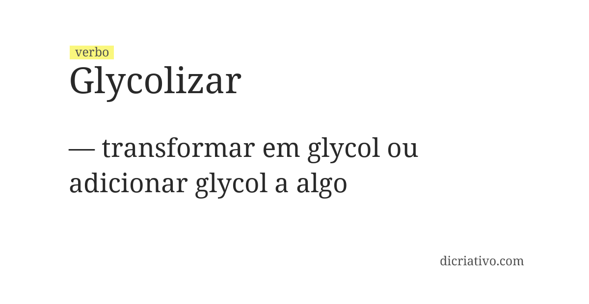 Significado de glycolizar