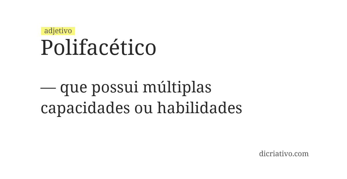 Significado de polifacético