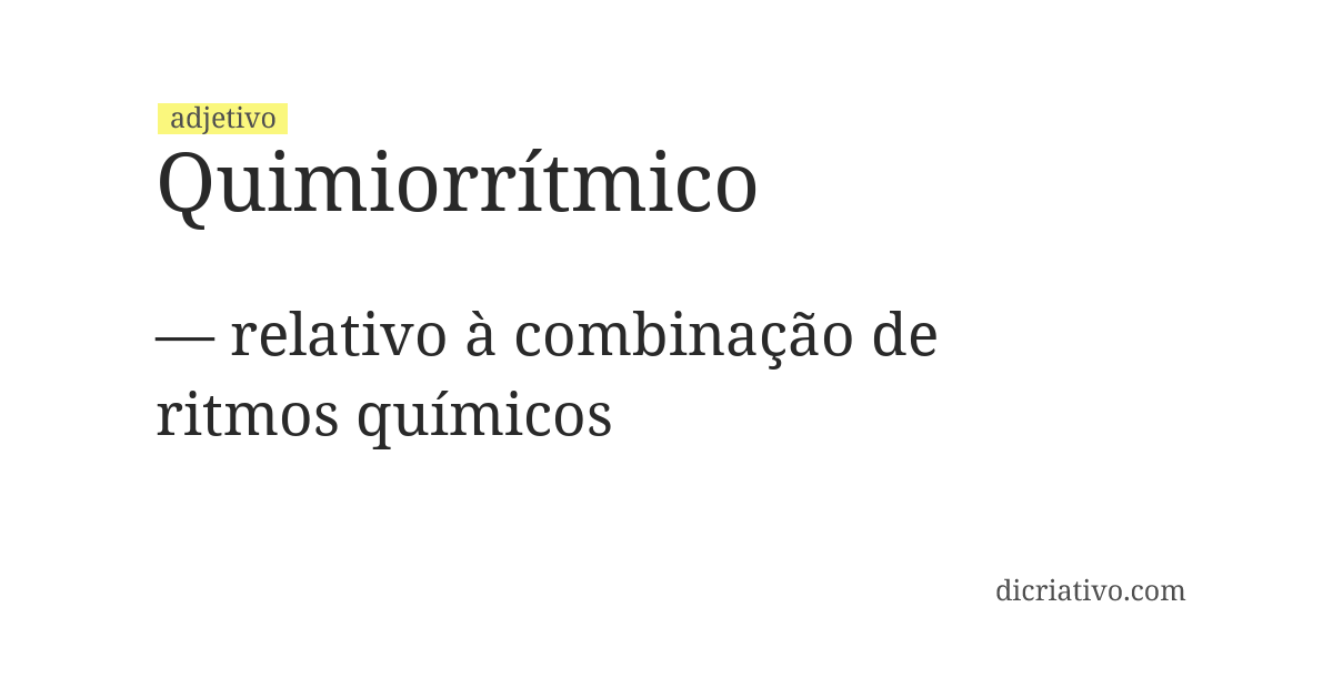 Significado de quimiorrítmico