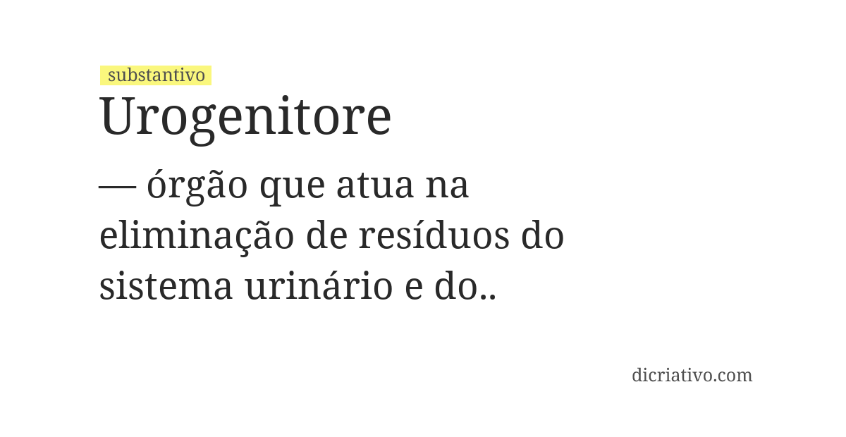 Significado de urogenitore