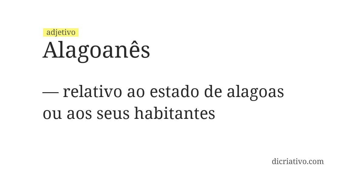 Significado de alagoanês