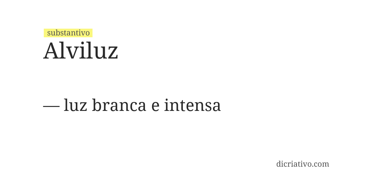 Significado de alviluz
