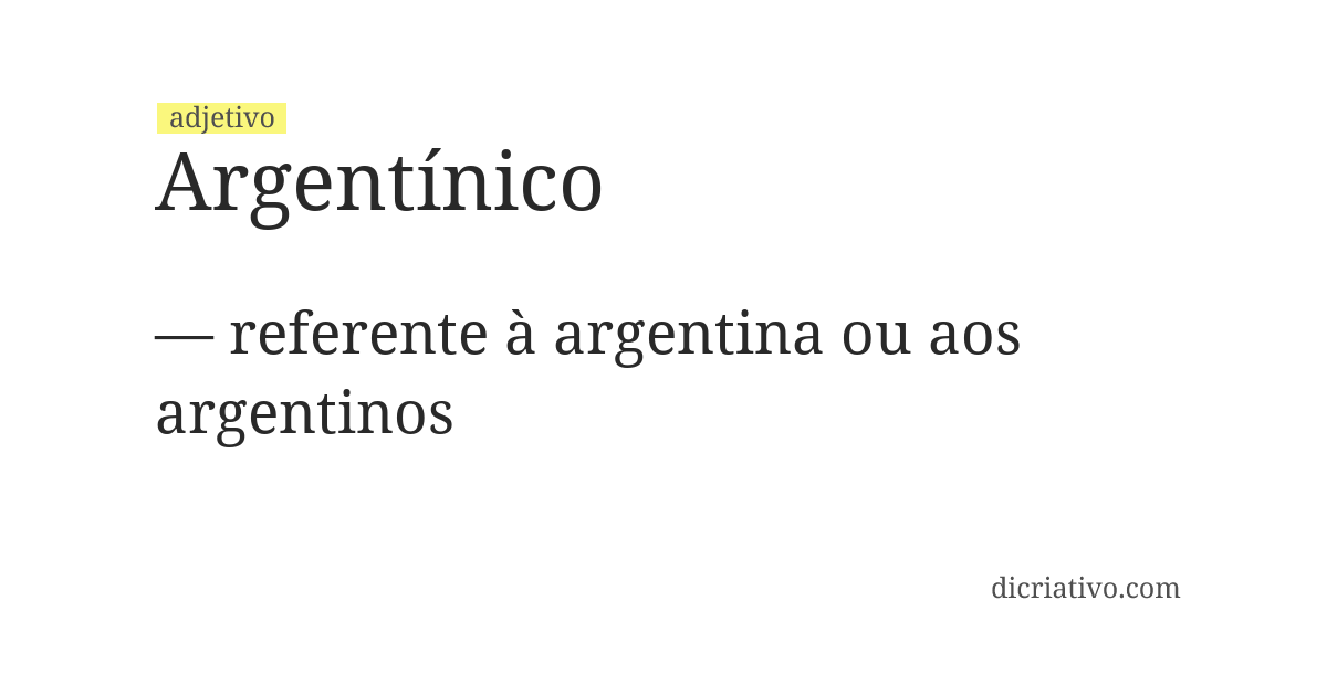 Significado de argentínico