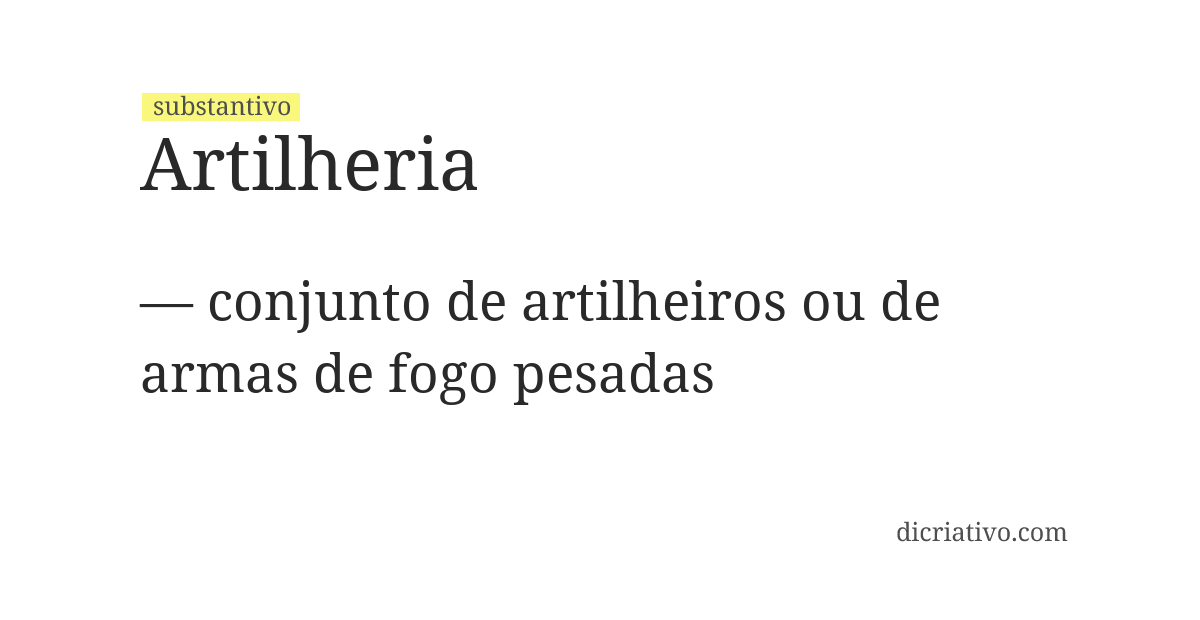 Significado de artilheria