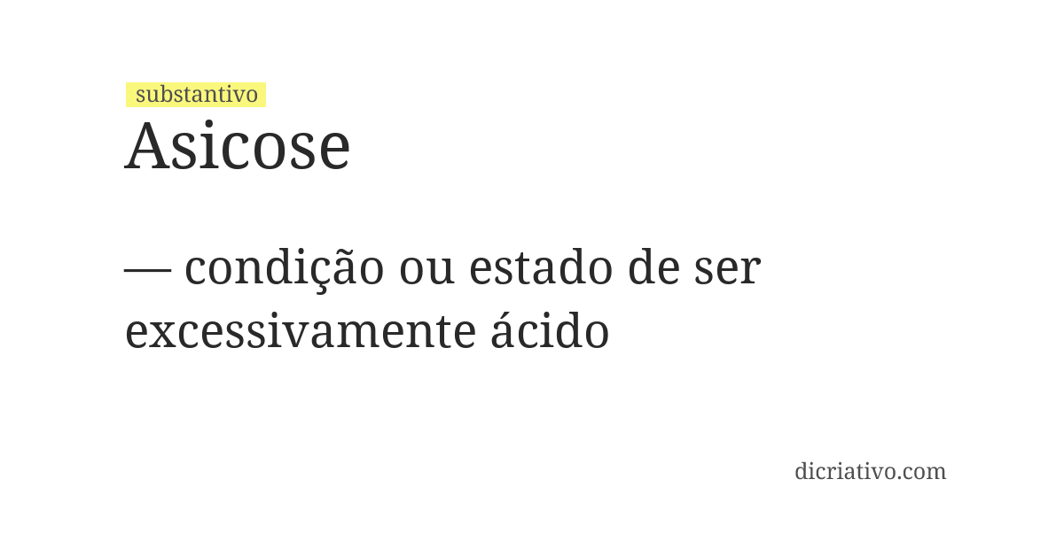 Significado de asicose