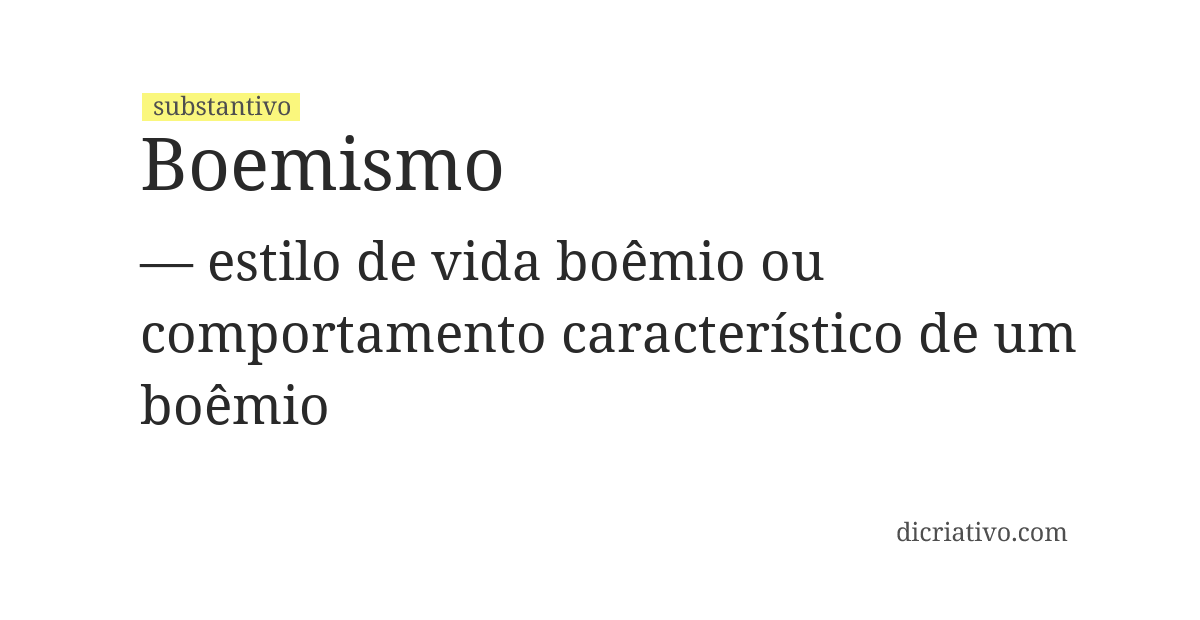 Significado de boemismo