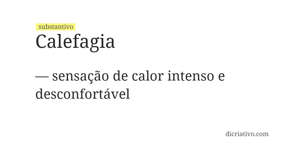Significado de calefagia
