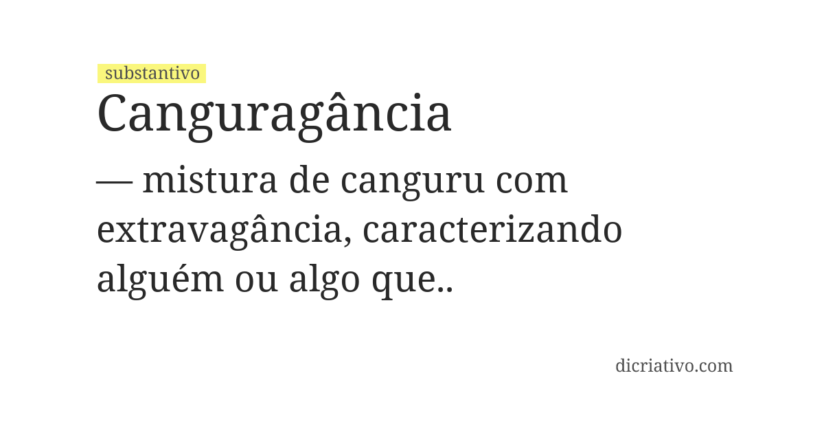 Significado de canguragância