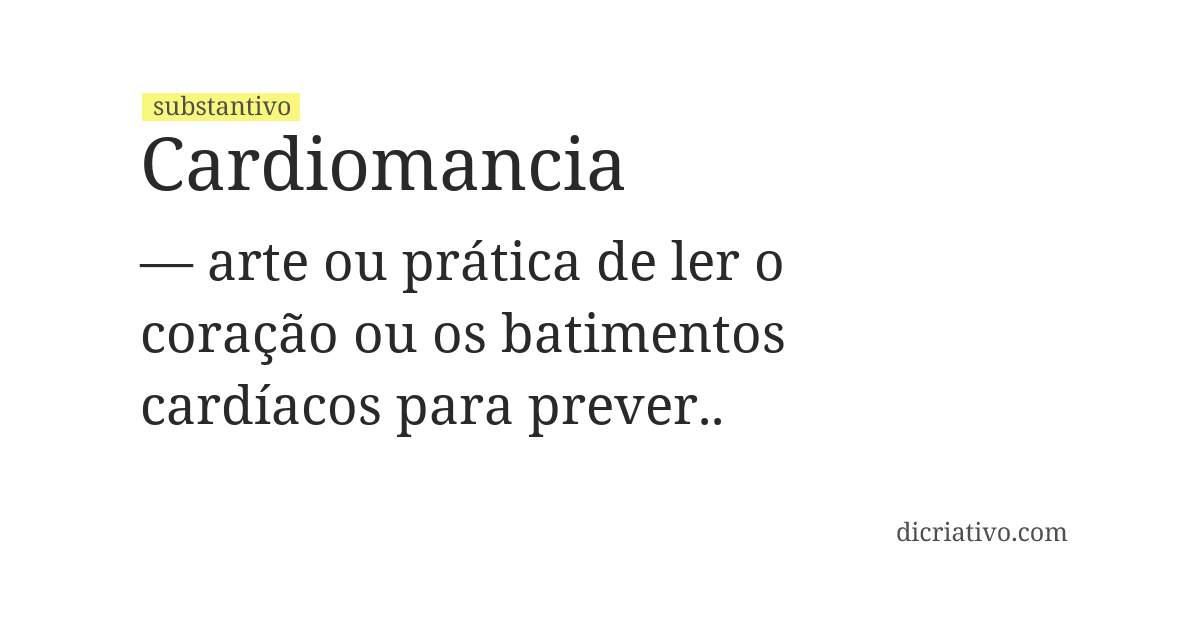 Significado de cardiomancia