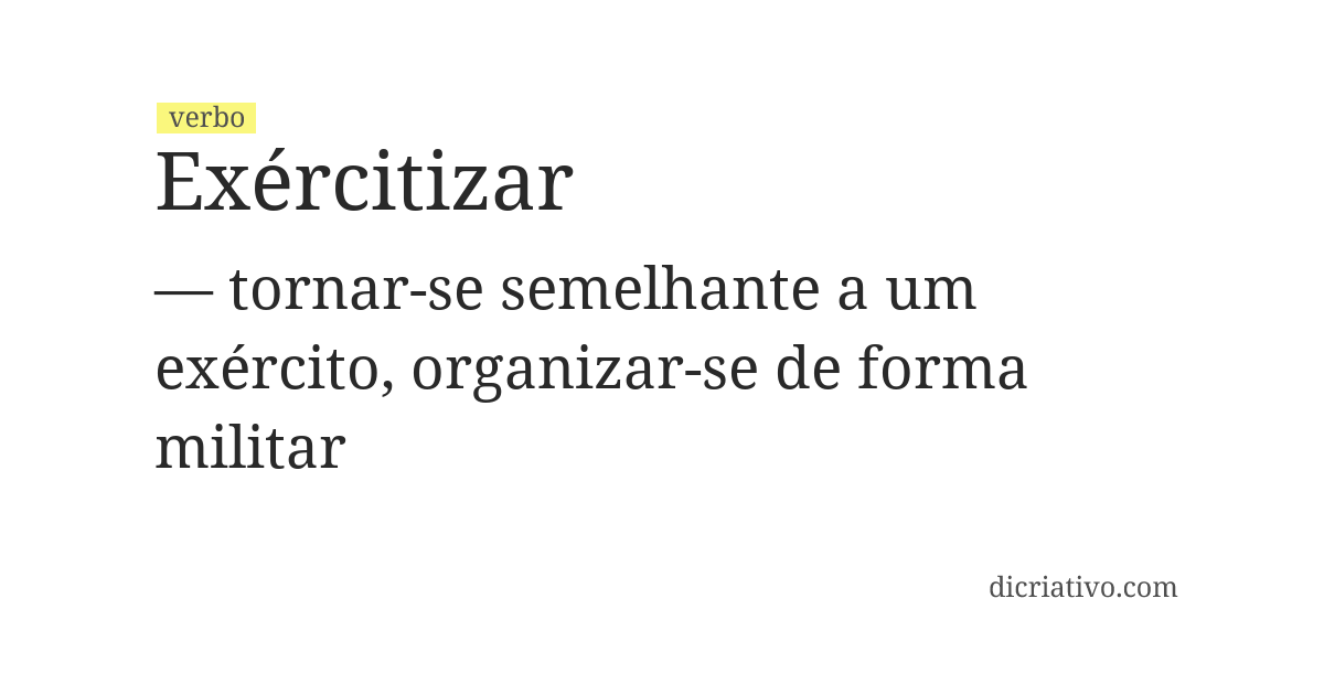 Significado de exércitizar