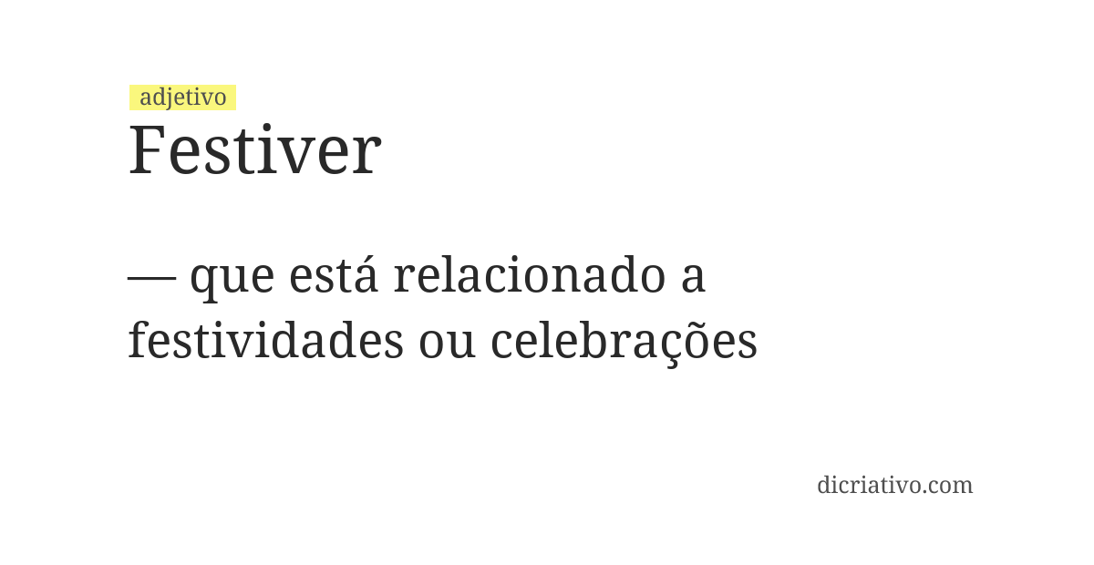 Significado de festiver