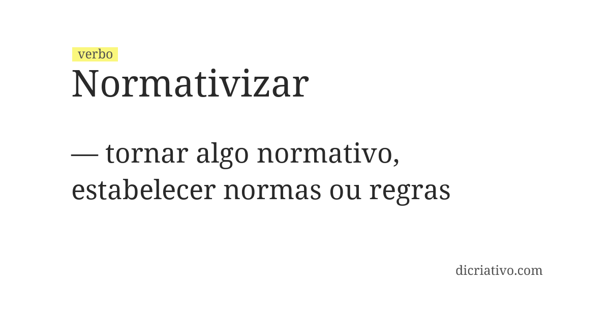 Significado de normativizar