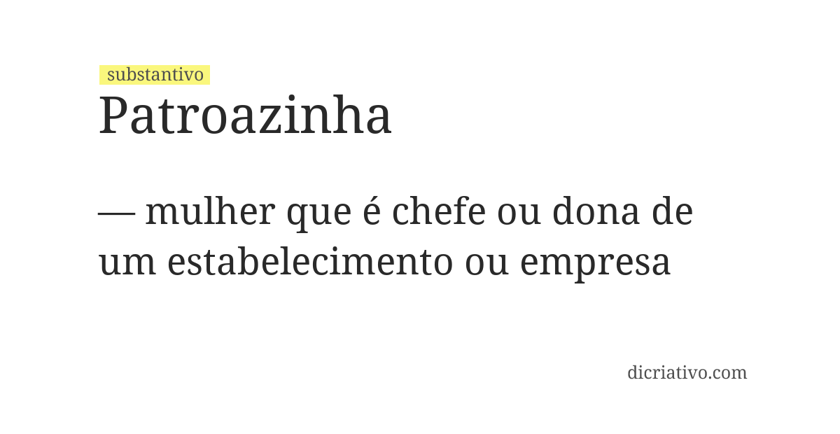Significado de patroazinha
