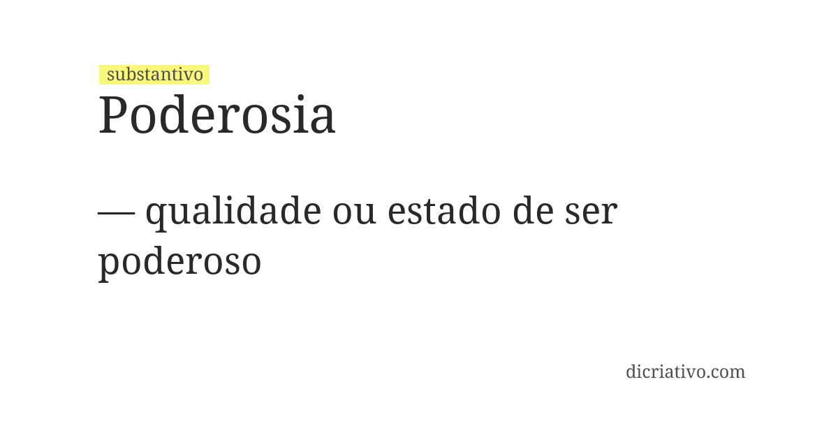 Significado de poderosia