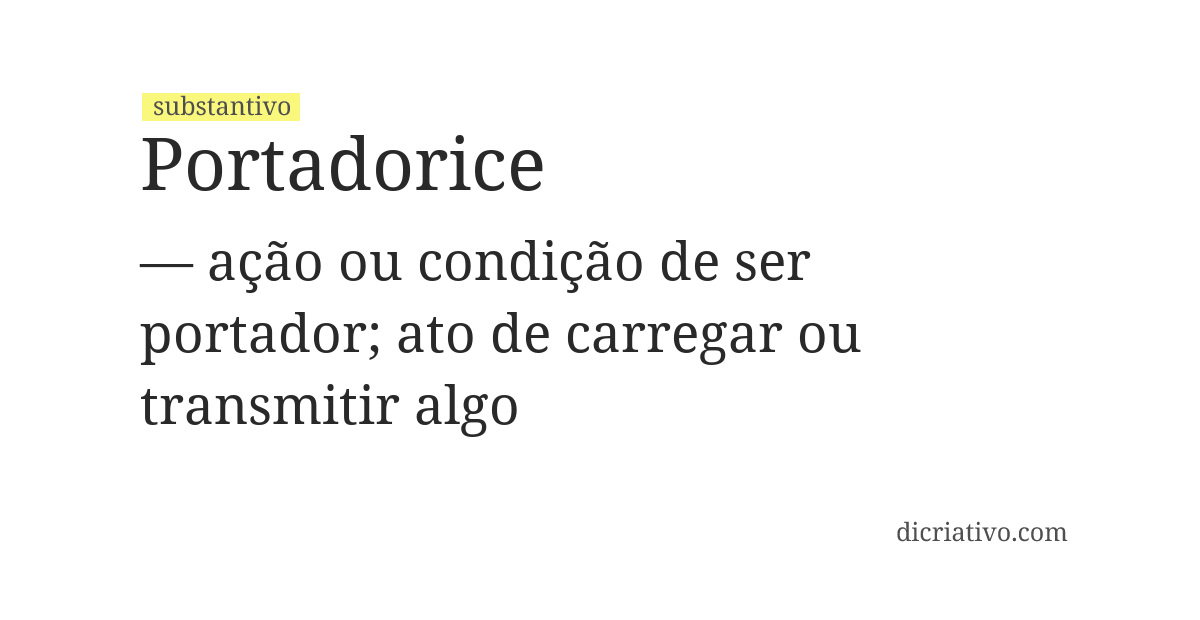 Significado de portadorice