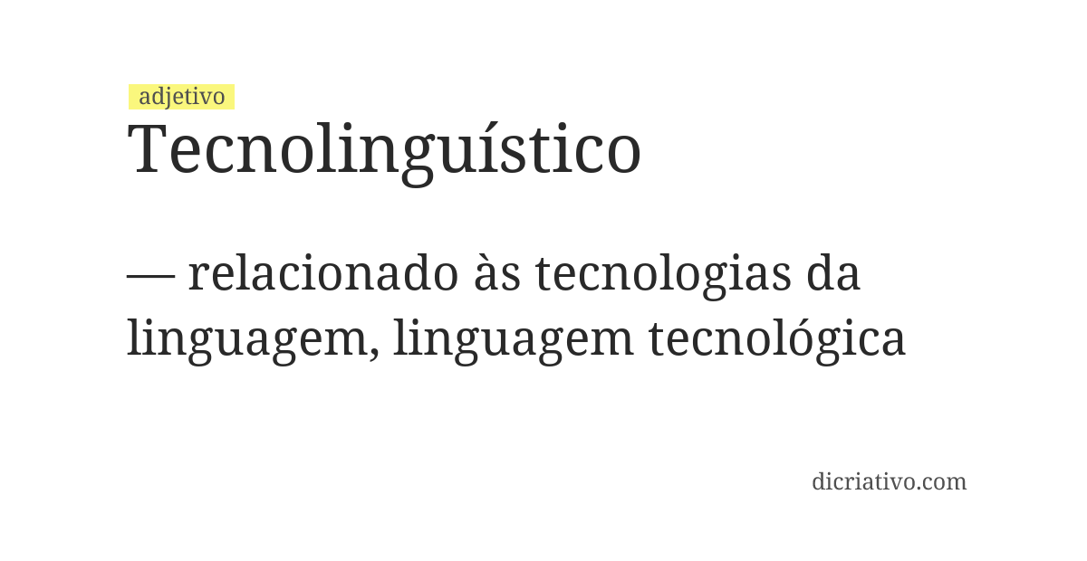 Significado de tecnolinguístico