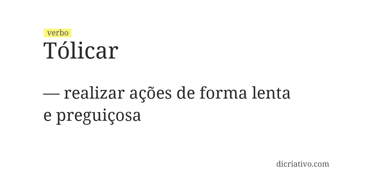 Significado de tólicar