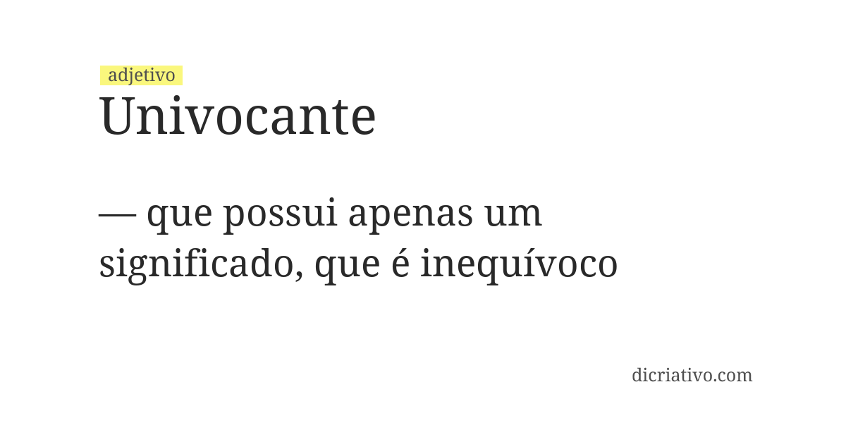 Significado de univocante