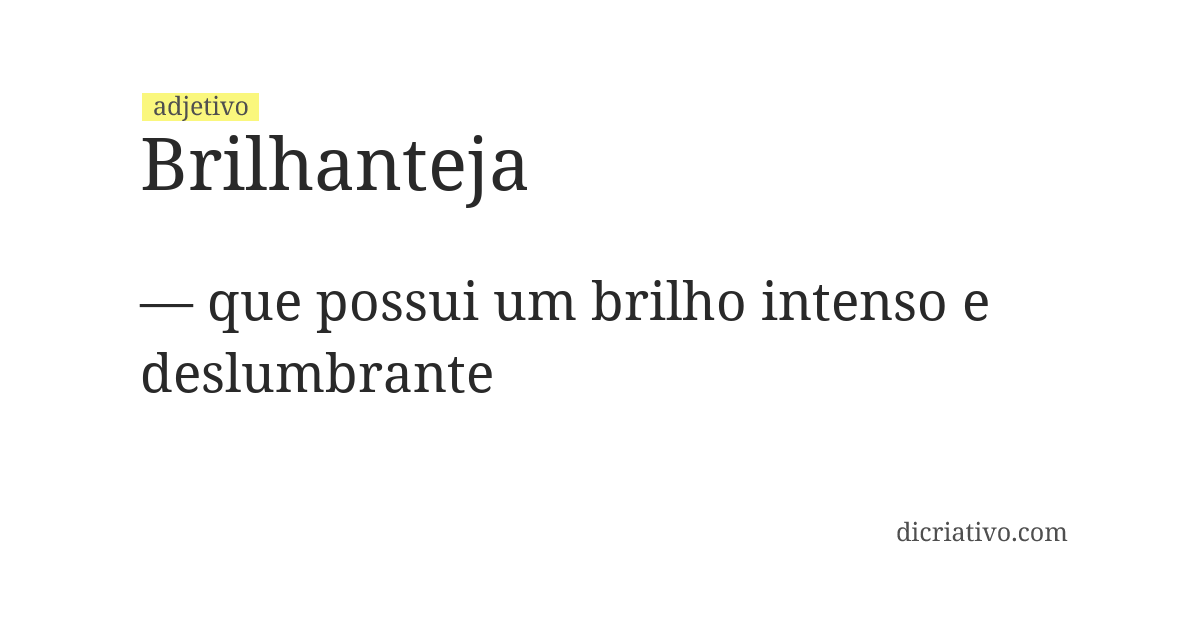 Significado de brilhanteja