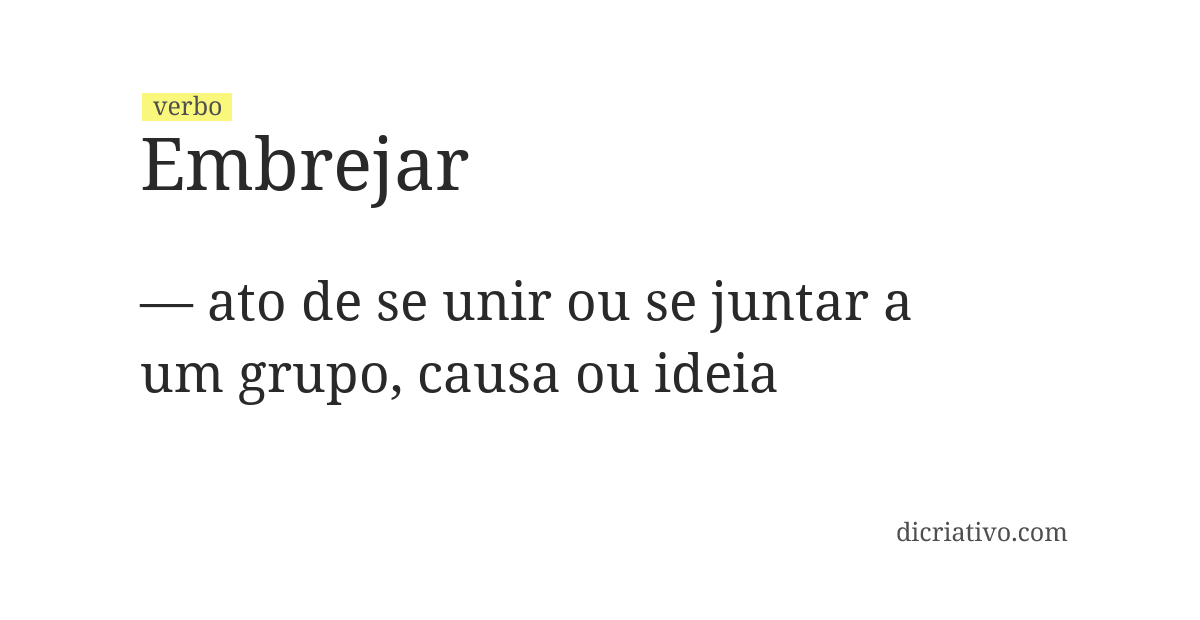 Significado de embrejar