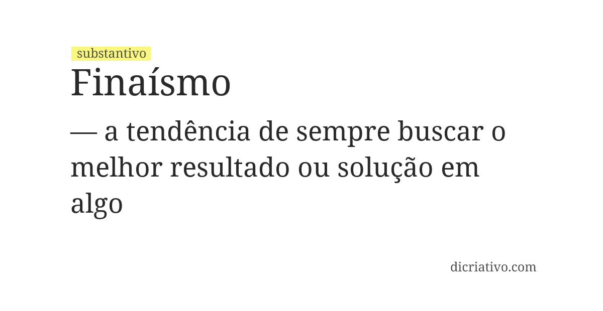 Significado de finaísmo
