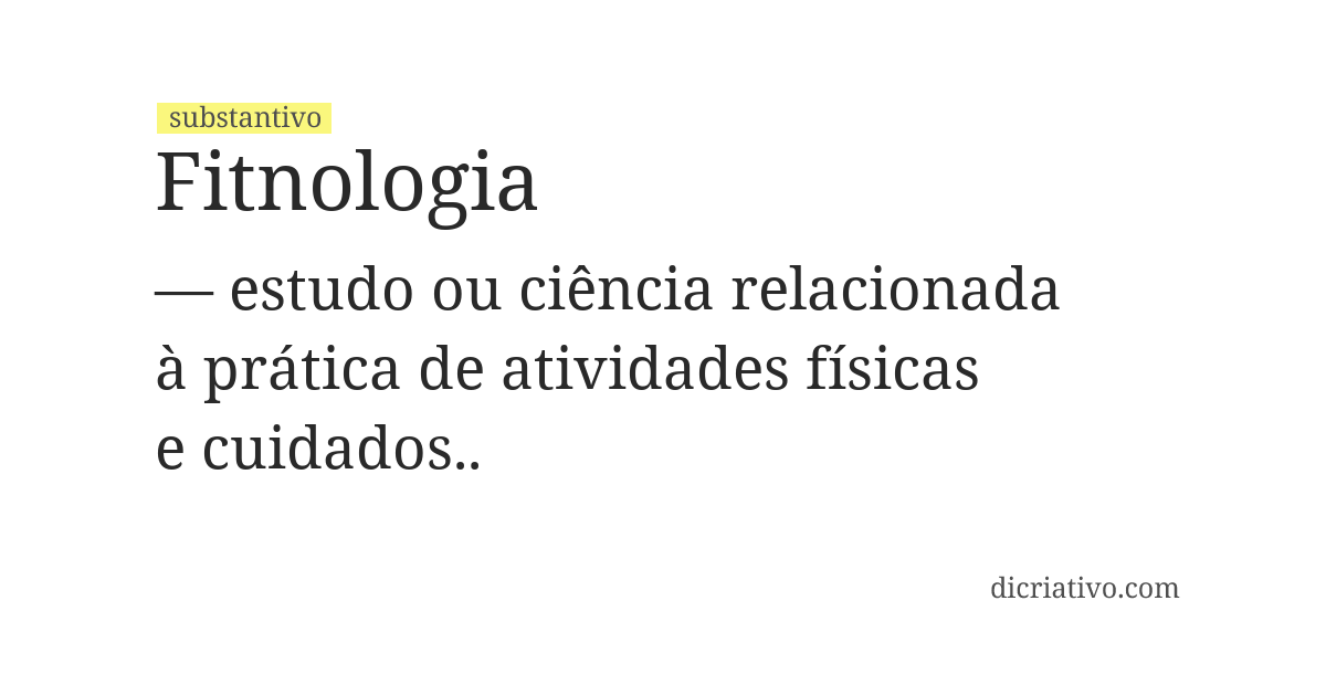 Significado de fitnologia