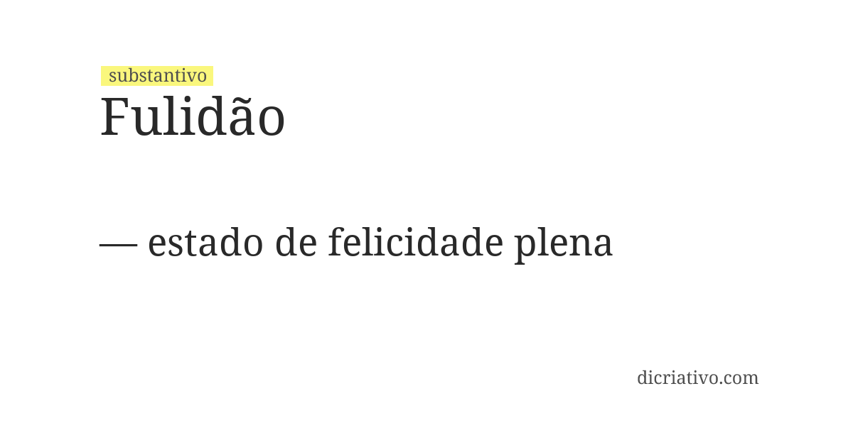 Significado de fulidão