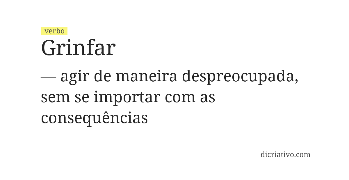 Significado de grinfar