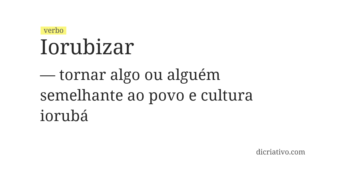 Significado de iorubizar