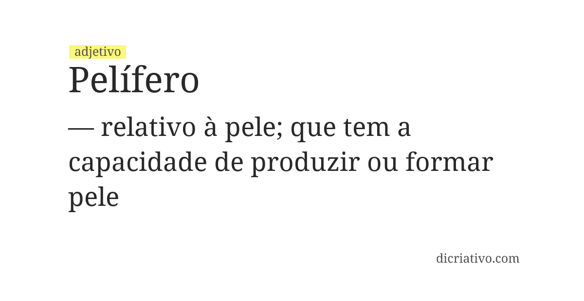 Significado de pelífero