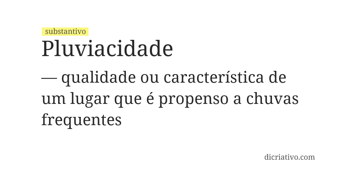 Significado de pluviacidade