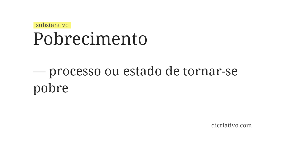 Significado de pobrecimento