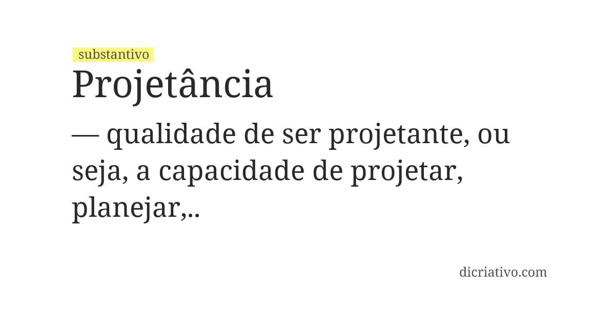 Significado de projetância