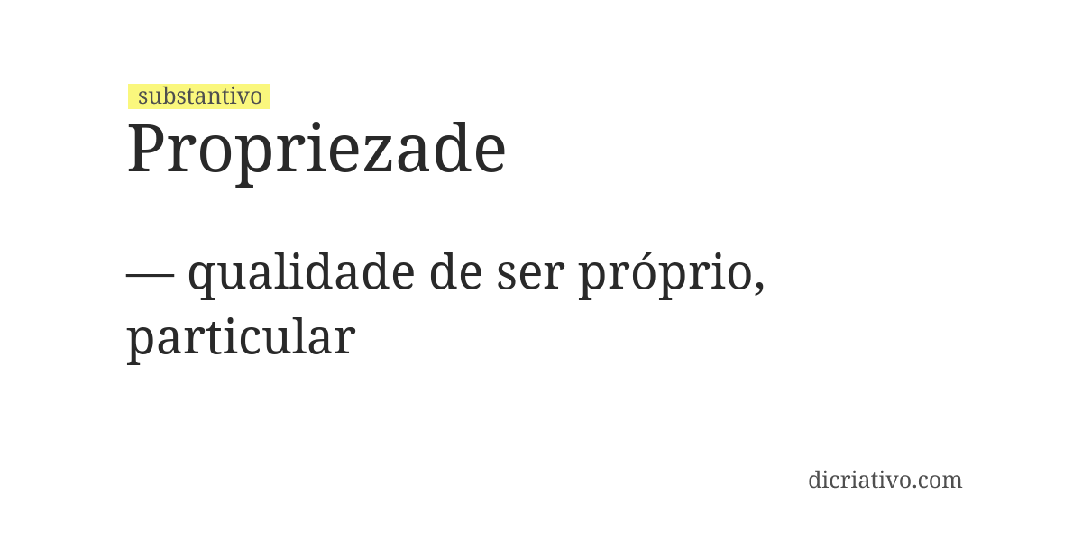 Significado de propriezade