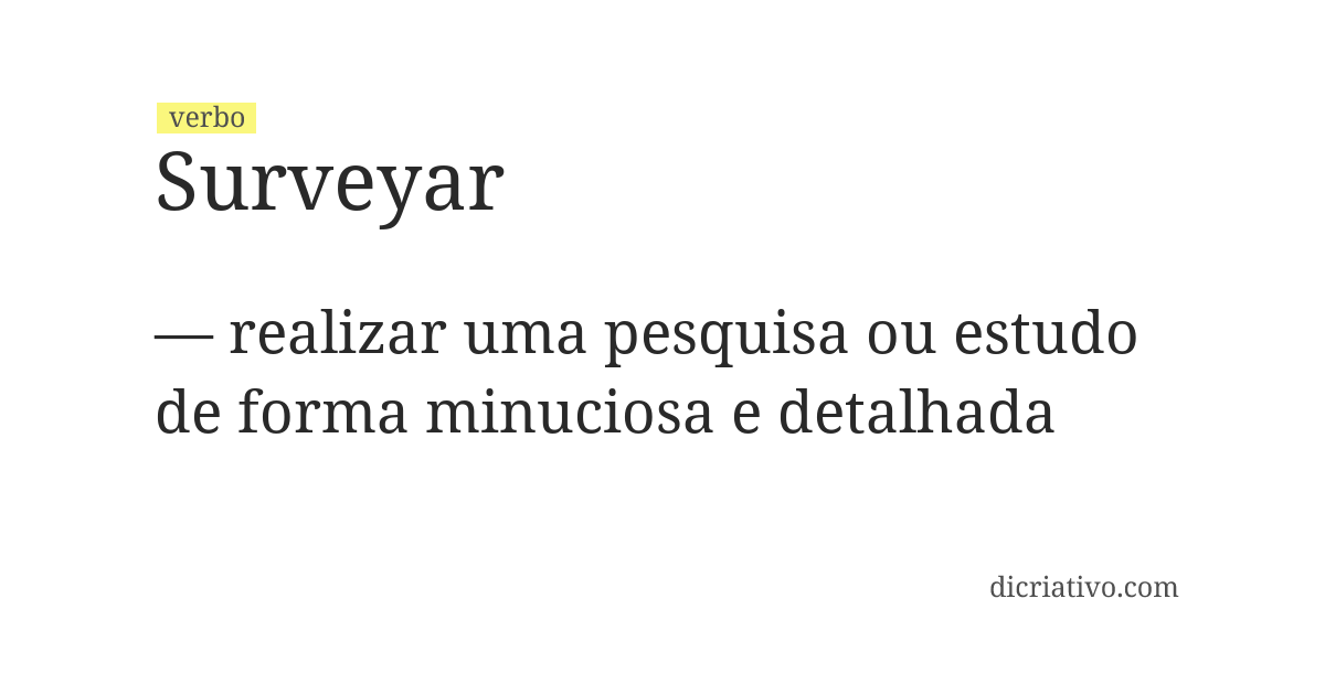 Significado de surveyar