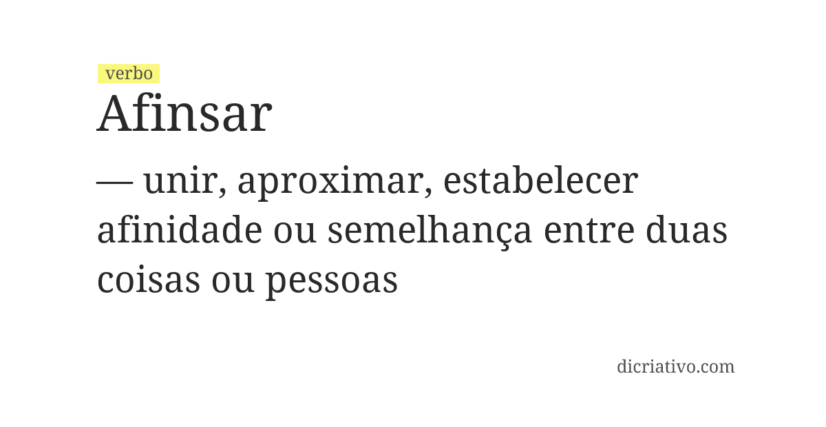 Significado de afinsar