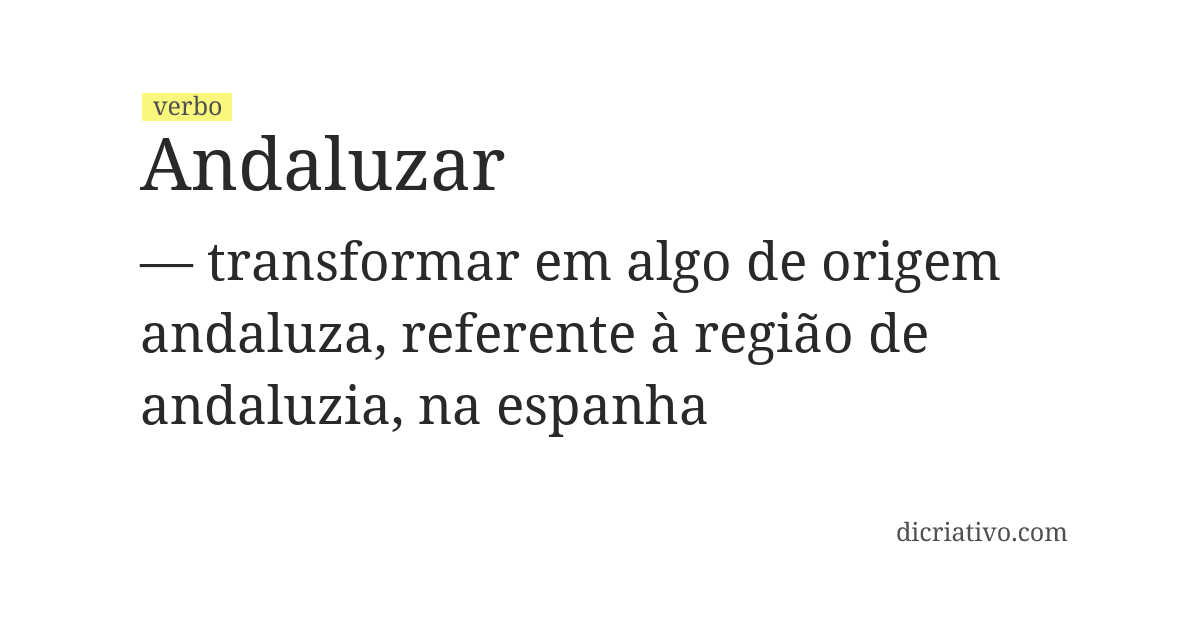 Significado de andaluzar