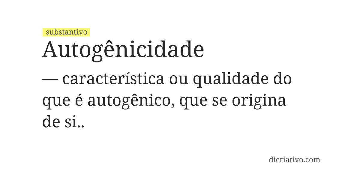 Significado de autogênicidade