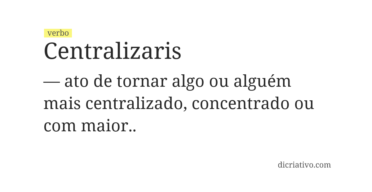 Significado de centralizaris