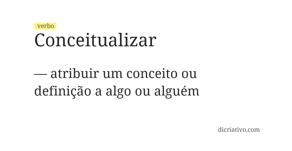 Significado de conceitualizar