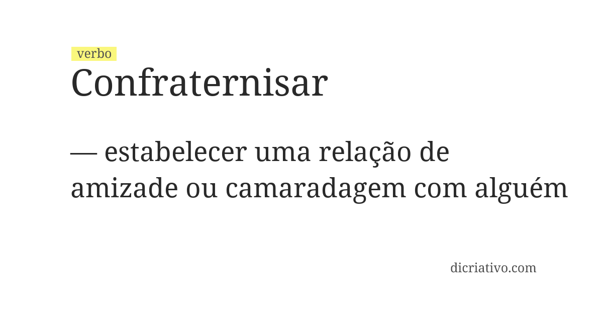 Significado de confraternisar